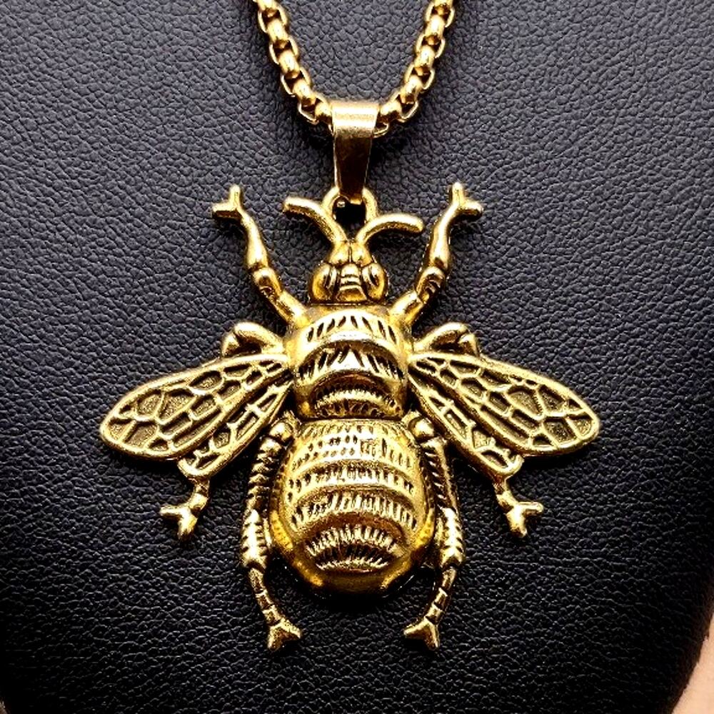 Gold Plated Bumblebee Honeybee Necklace Boho Women's Anniversary Birthday Gift